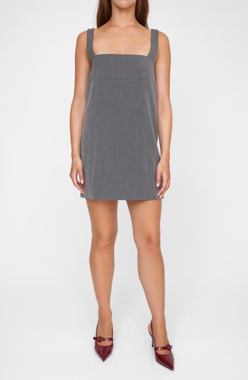 Nasty Gal Strappy Open Back Minidress In Grey Marl