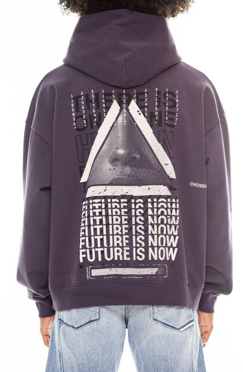Cult Of Individuality Human Cotton Graphic Hoodie In Parachute Purple