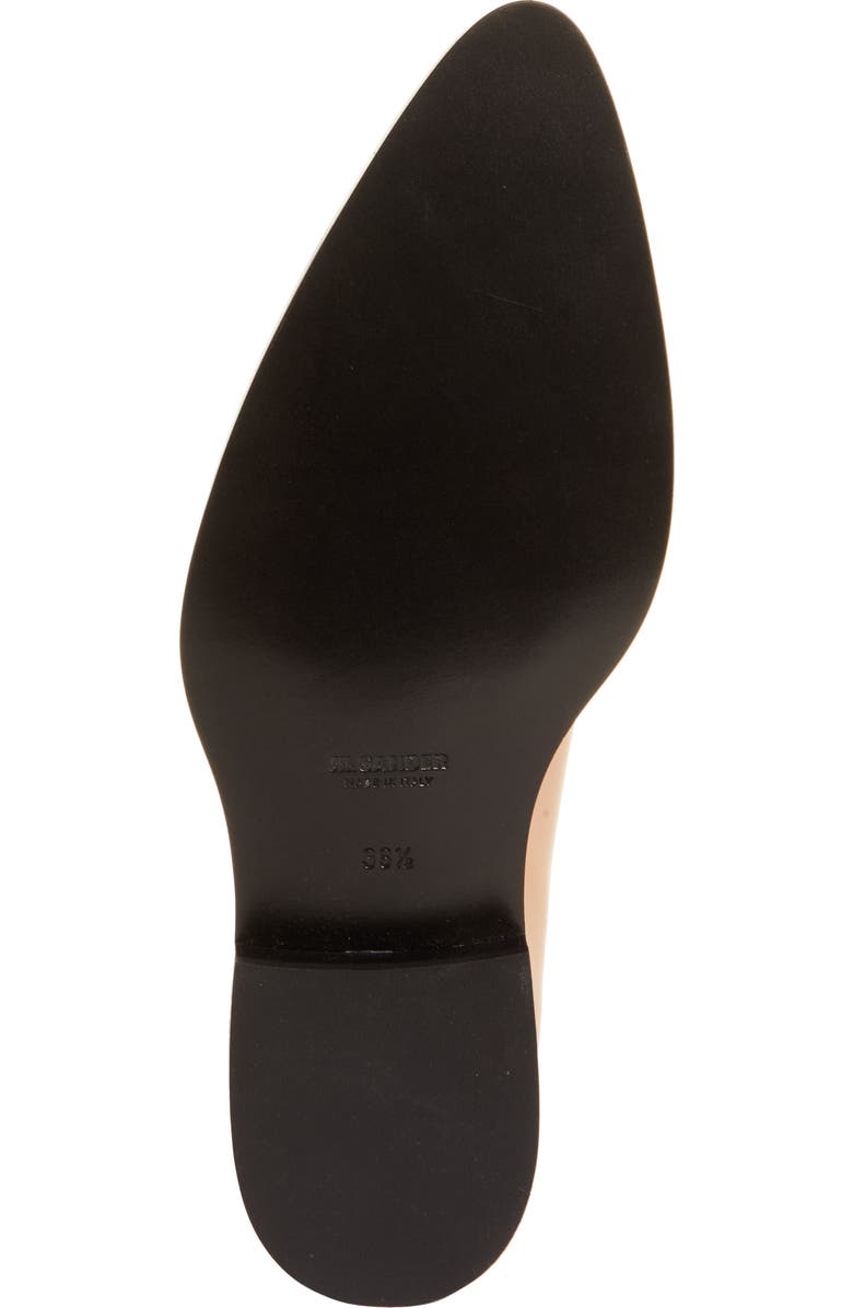 Jil Sander Steel Heel Pointed Toe Loafer, Alternate, color,