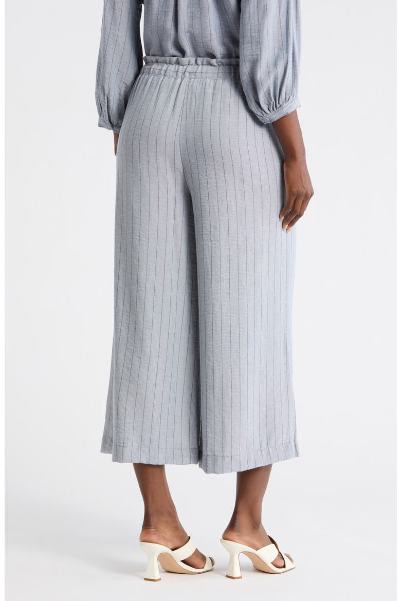 Tie Waist Crop Wide Leg Pants, Alternate, color, DENIM/ BLACK STRIPE