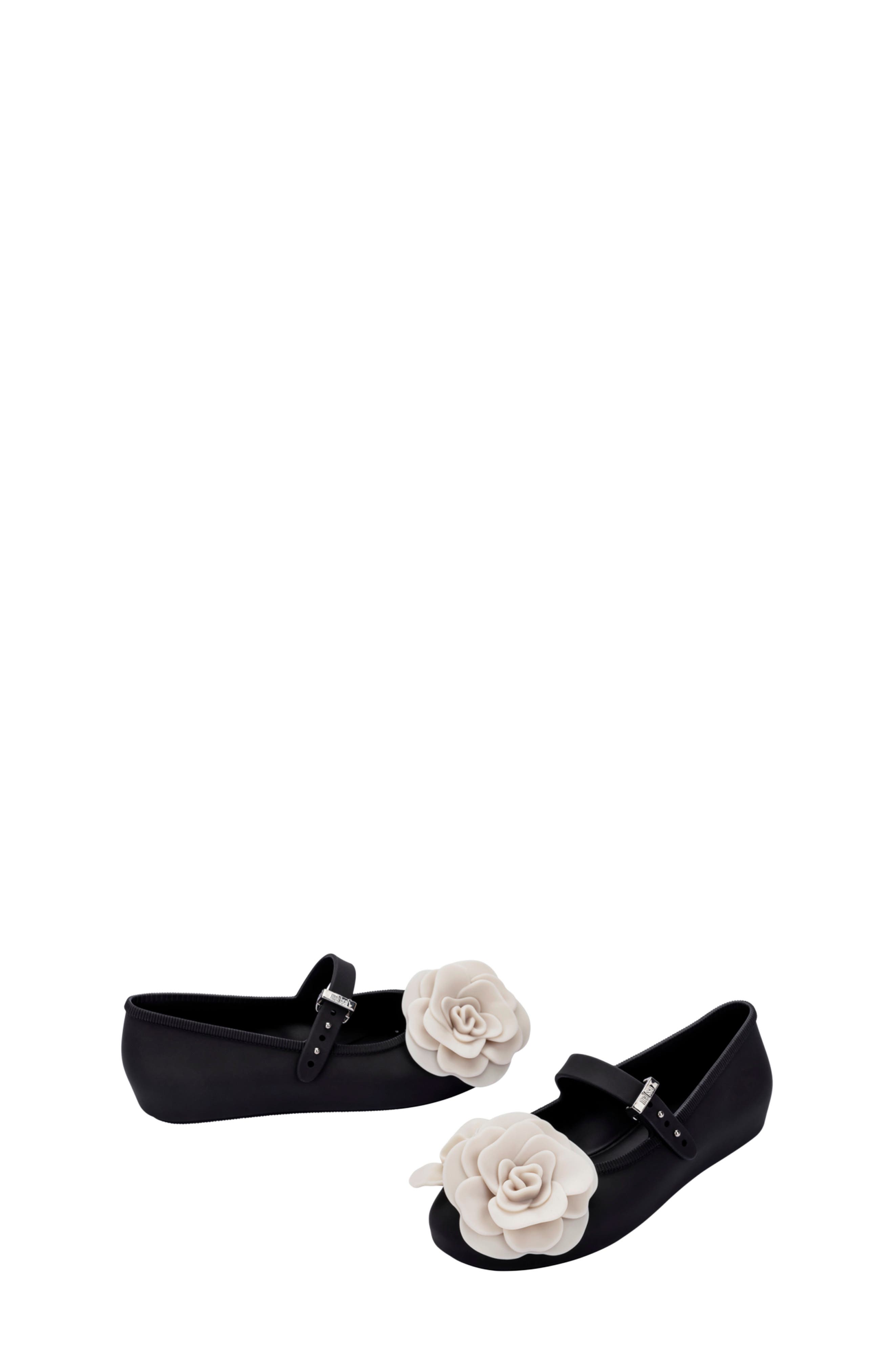 Mini Melissa Kids' Soft Ballerina Mary Jane Flat, Alternate, color, Black