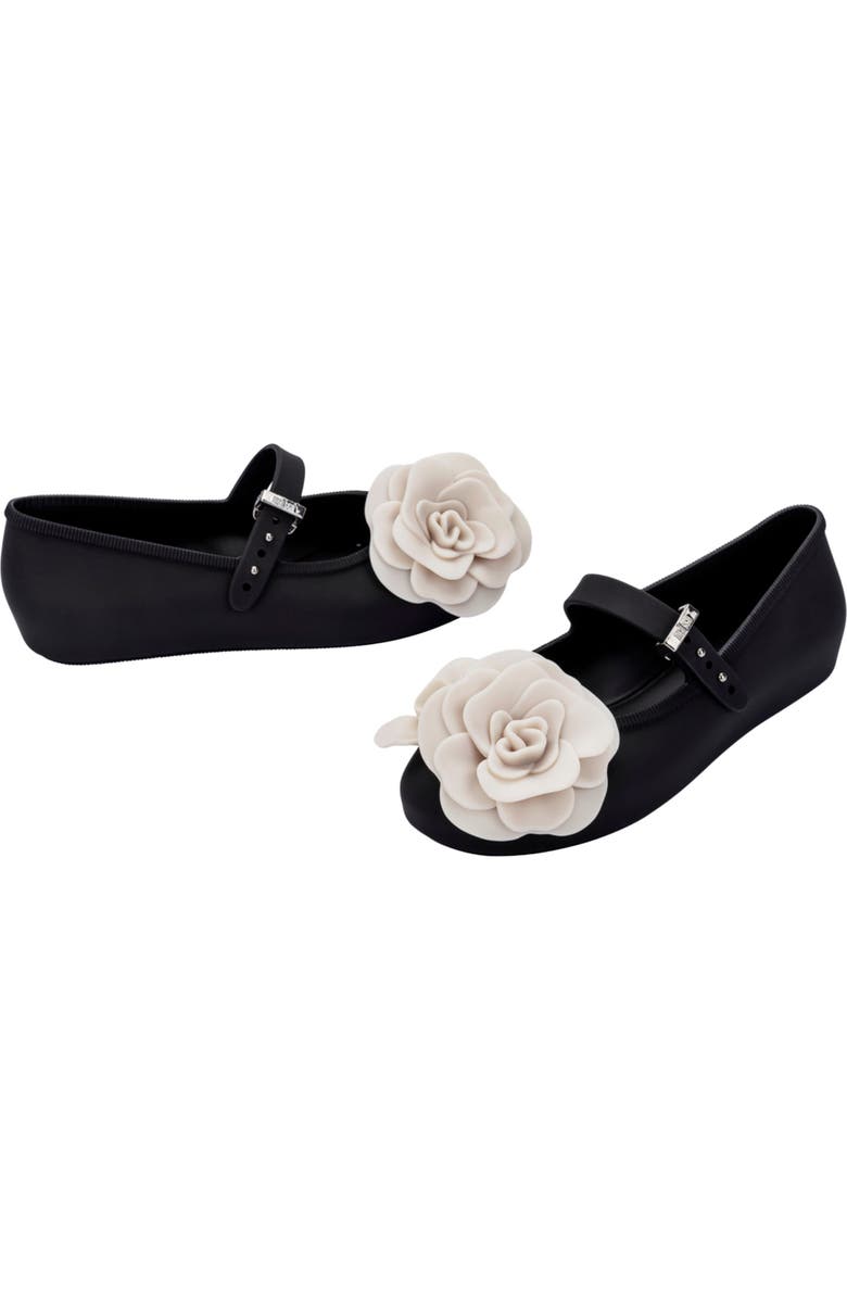 Mini Melissa Kids' Soft Ballerina Mary Jane Flat, Alternate, color, Black