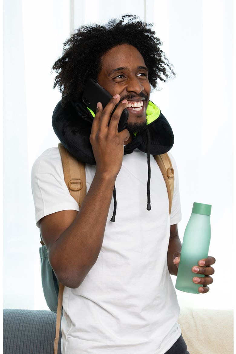 Hooded Neck Pillow, Alternate, color, BLACK