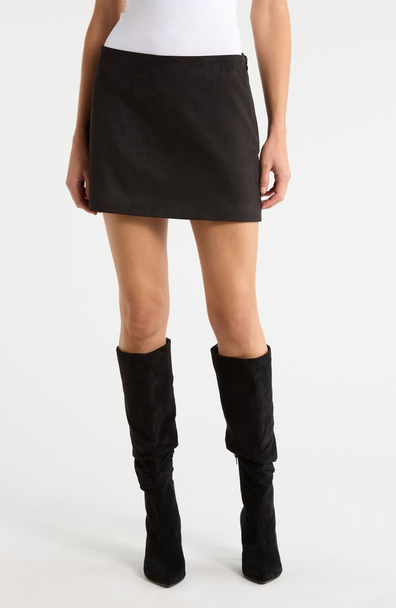 WAYF Madeline Miniskirt, Main, color, Black