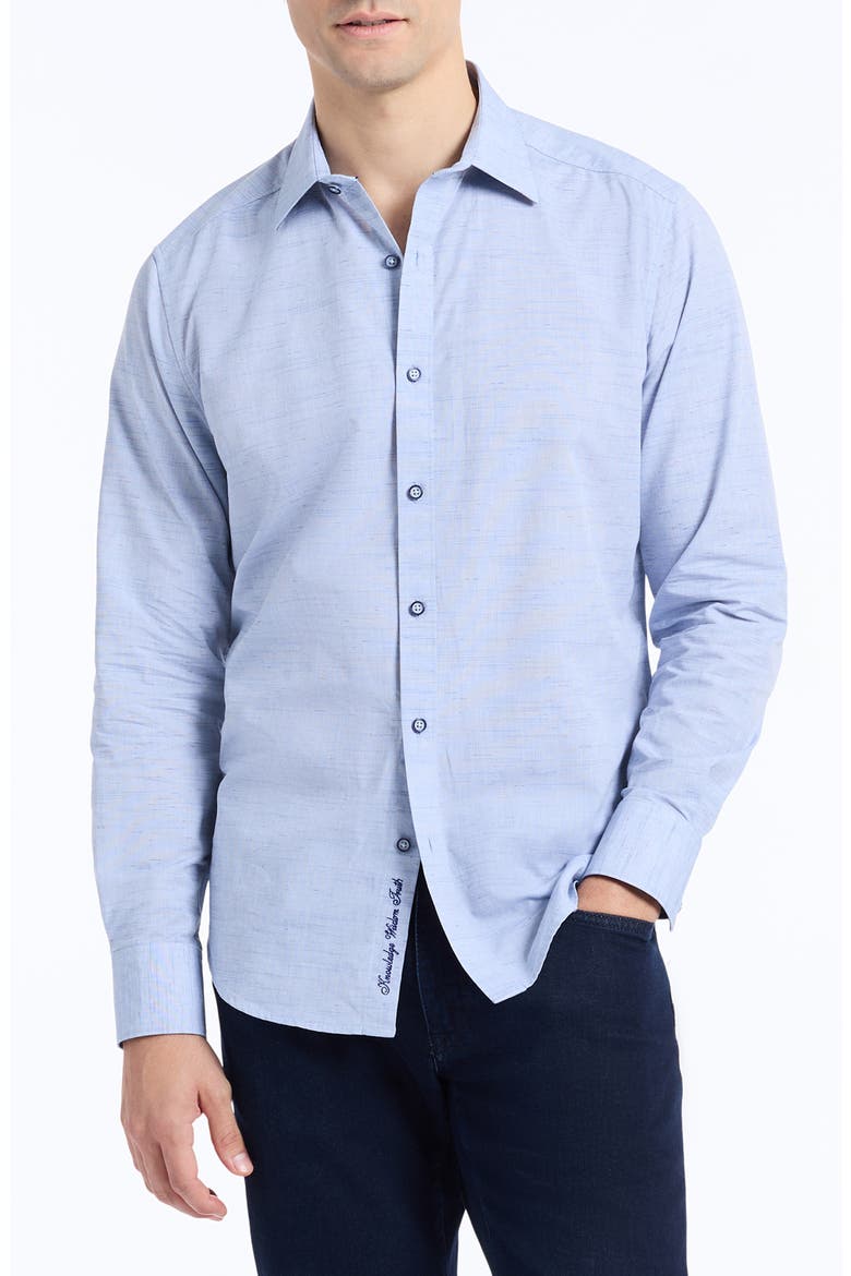 Avondale Cotton Button-Up Shirt, Main, color, NAVY