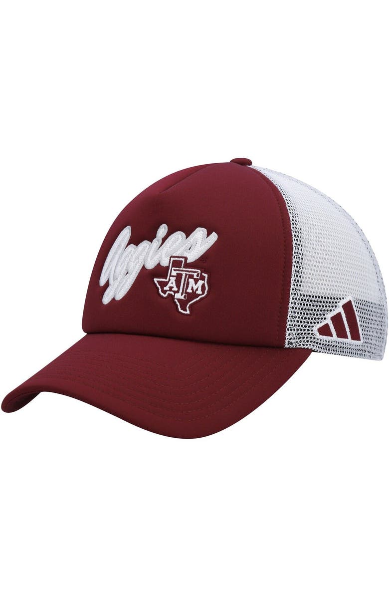 adidas Men's adidas Maroon Texas A&M Aggies Script Trucker Snapback Hat, Main, color, Maroon