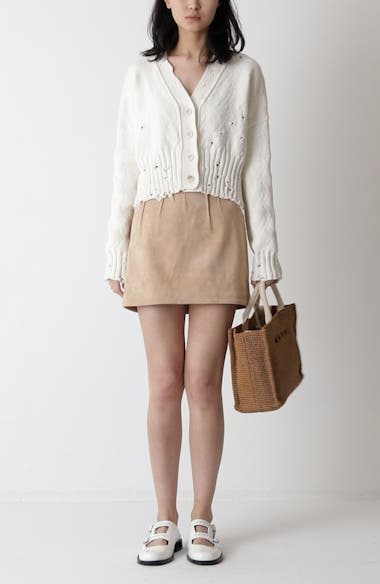 Marni Dishevelled Cotton Crop Cardigan | Nordstrom
