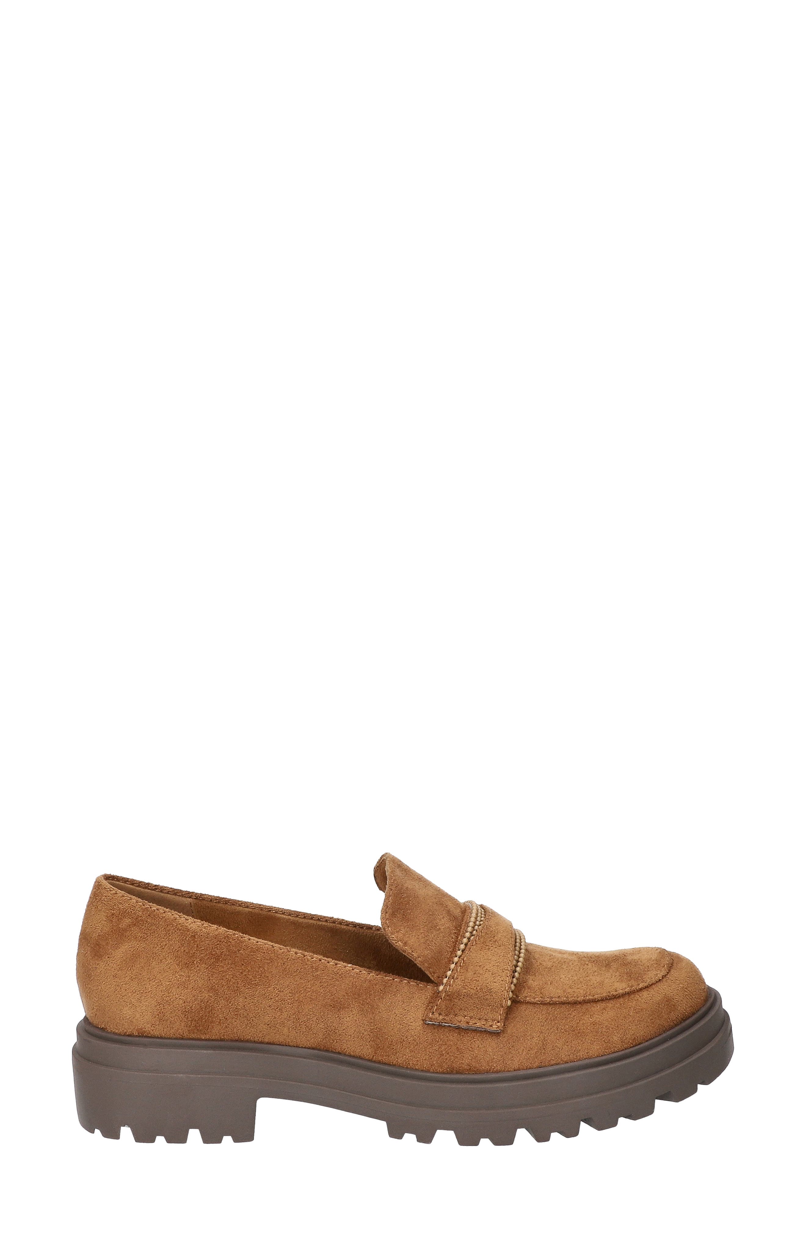 Pulse Faux Leather Platform Loafer, Alternate, color, COGNAC SUEDE