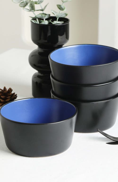 Stone Lain Albie Stoneware 20-piece Dinnerware Set With Pasta Bowls In Black