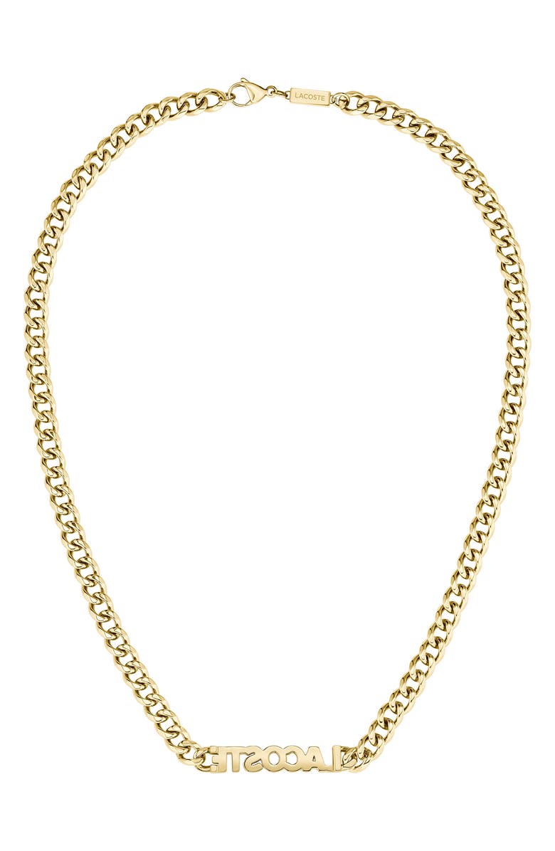 Lacoste Men's Script Necklace, Alternate, color, Gold