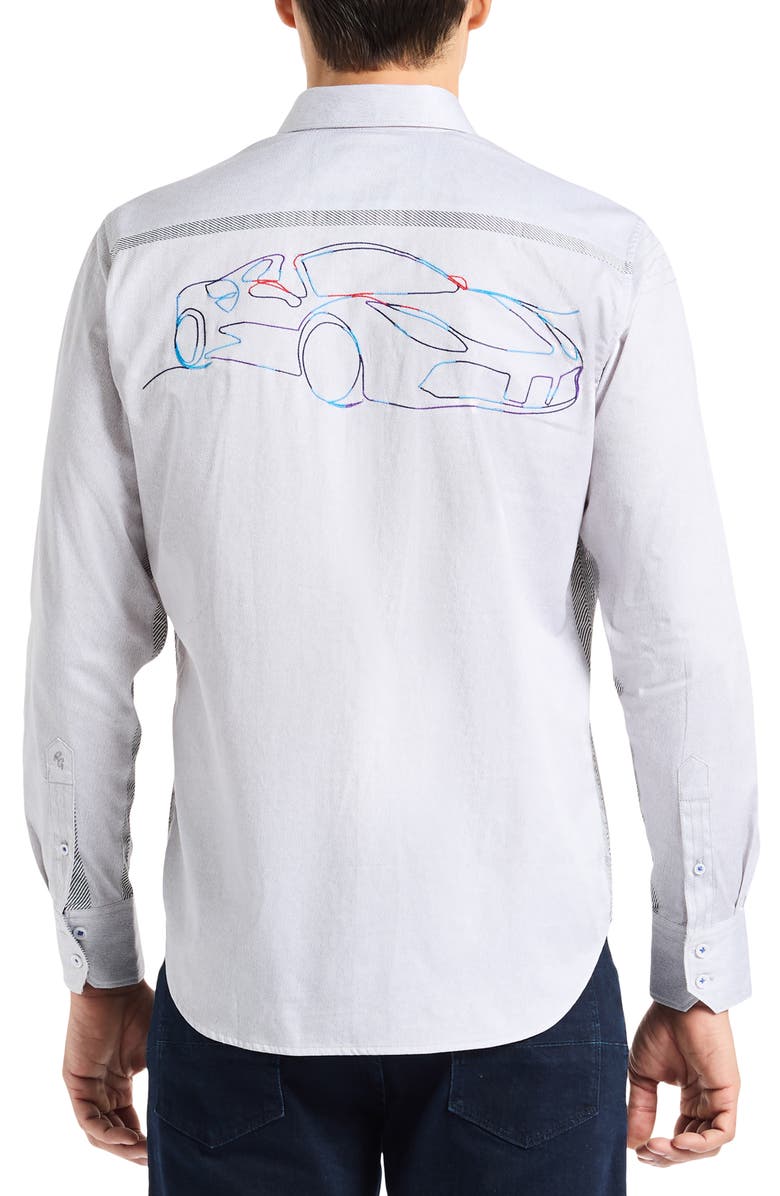 Robert Graham Chase Long Sleeve Button-Up Shirt, Alternate, color, Light Grey