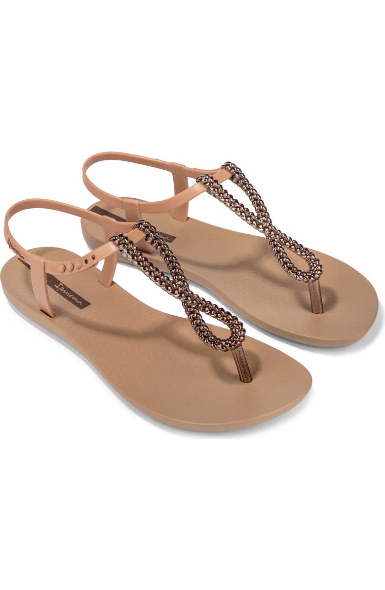 Ipanema Twisted Sandal, Main, color, Beige/ Bronze