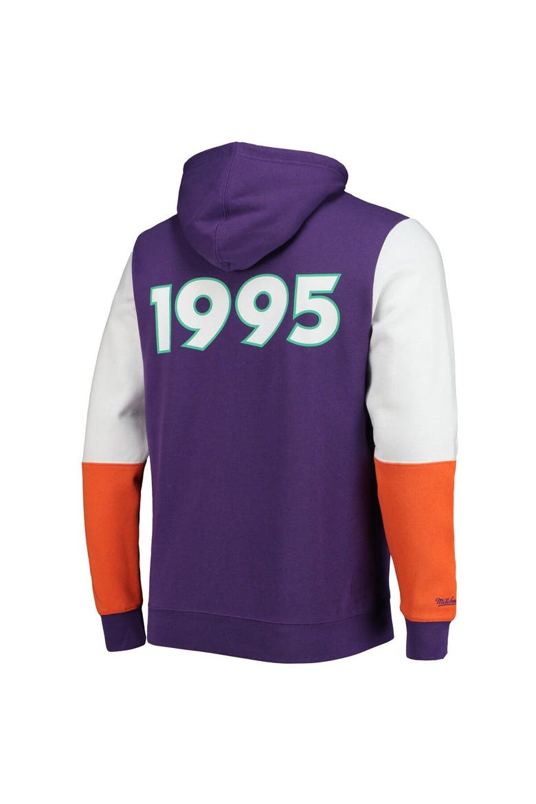 Men's Mitchell & Ness Purple NBA Hardwood Classics 1995 All-Star Game Colorblock Fusion Pullover Hoodie, Alternate, color, Purple