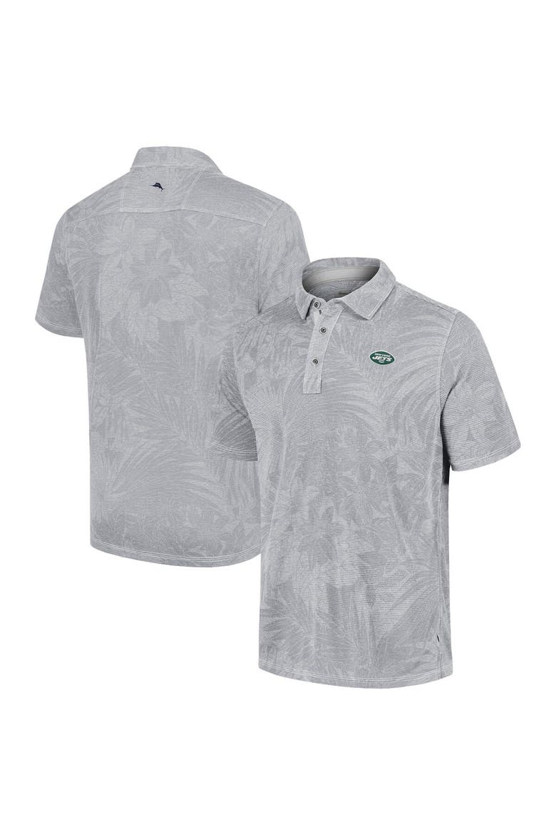 Men's Tommy Bahama Gray New York Jets Sport Santiago Paradise Polo, Main, color, Gray
