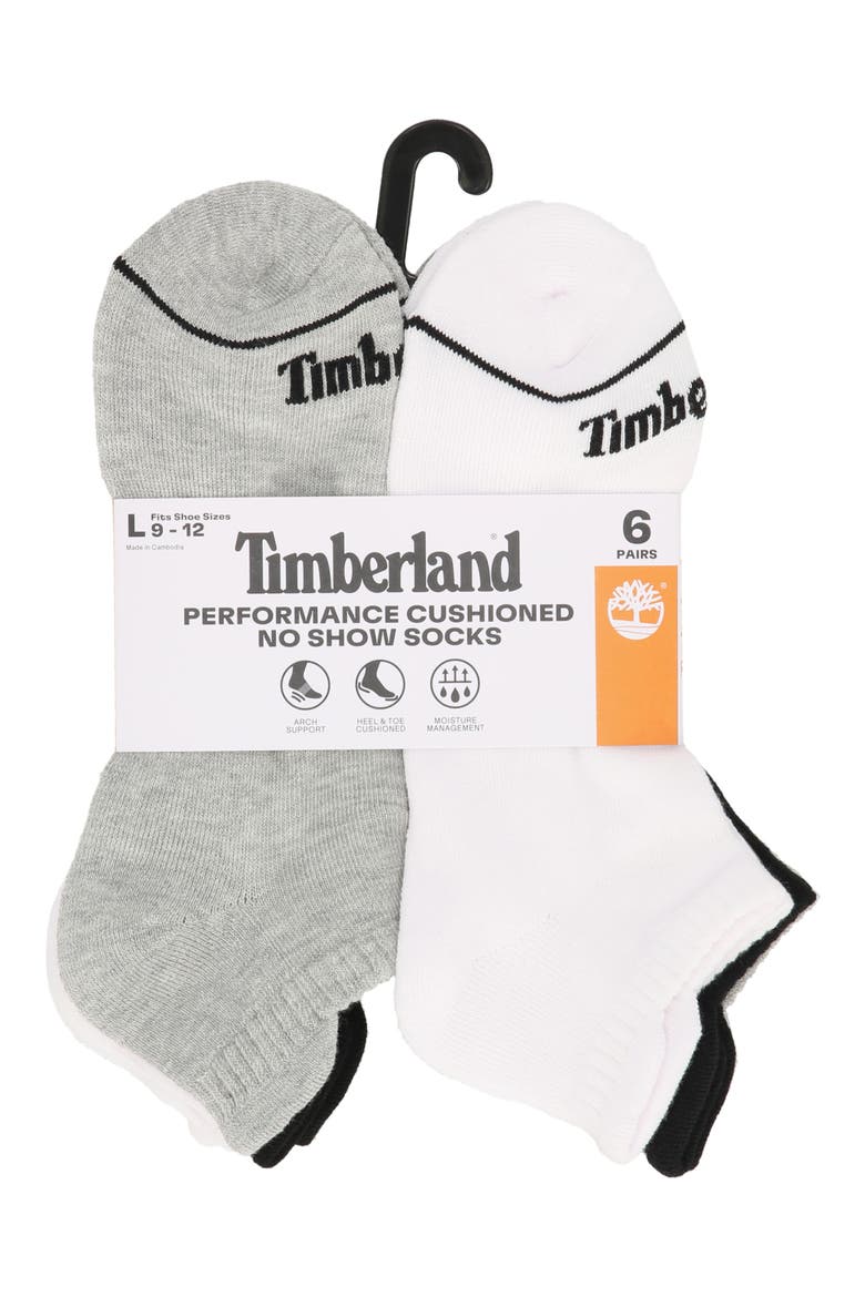 6-Pack No Show Socks, Alternate, color, BLACK MULTI