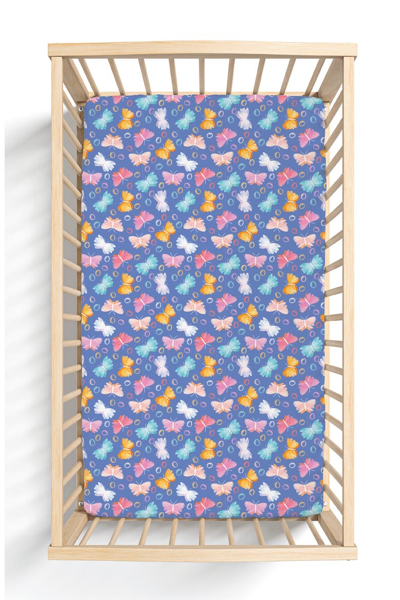 Korrie Crib Sheet, Main, color, Butterflies