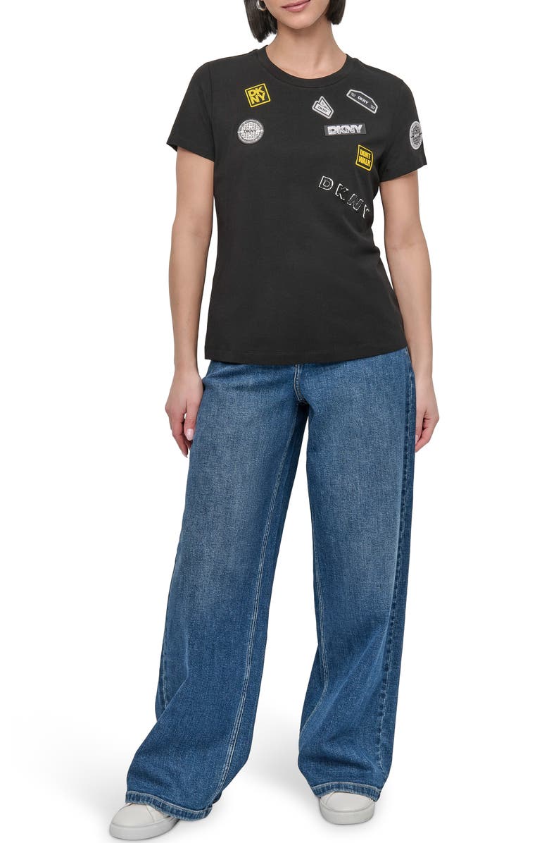 DKNY Pins & Patches T-Shirt, Alternate, color, 