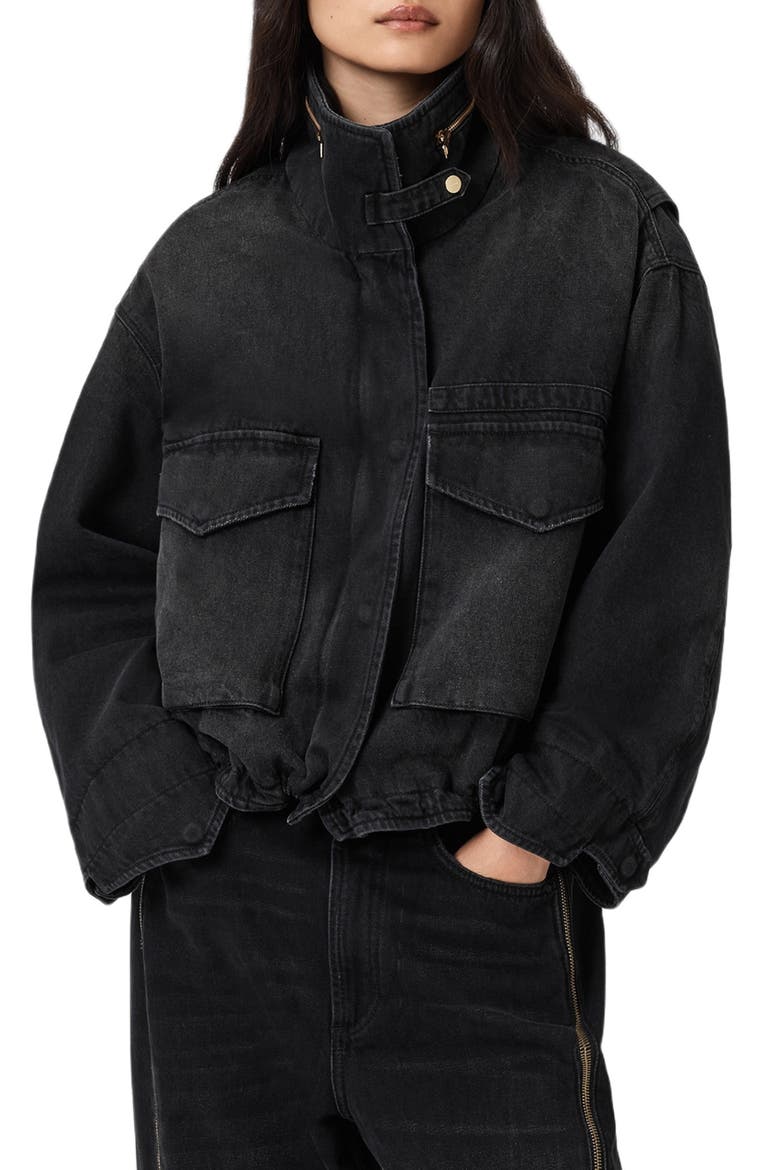 Clay Denim Jacket, Main, color, WASHED BLACK