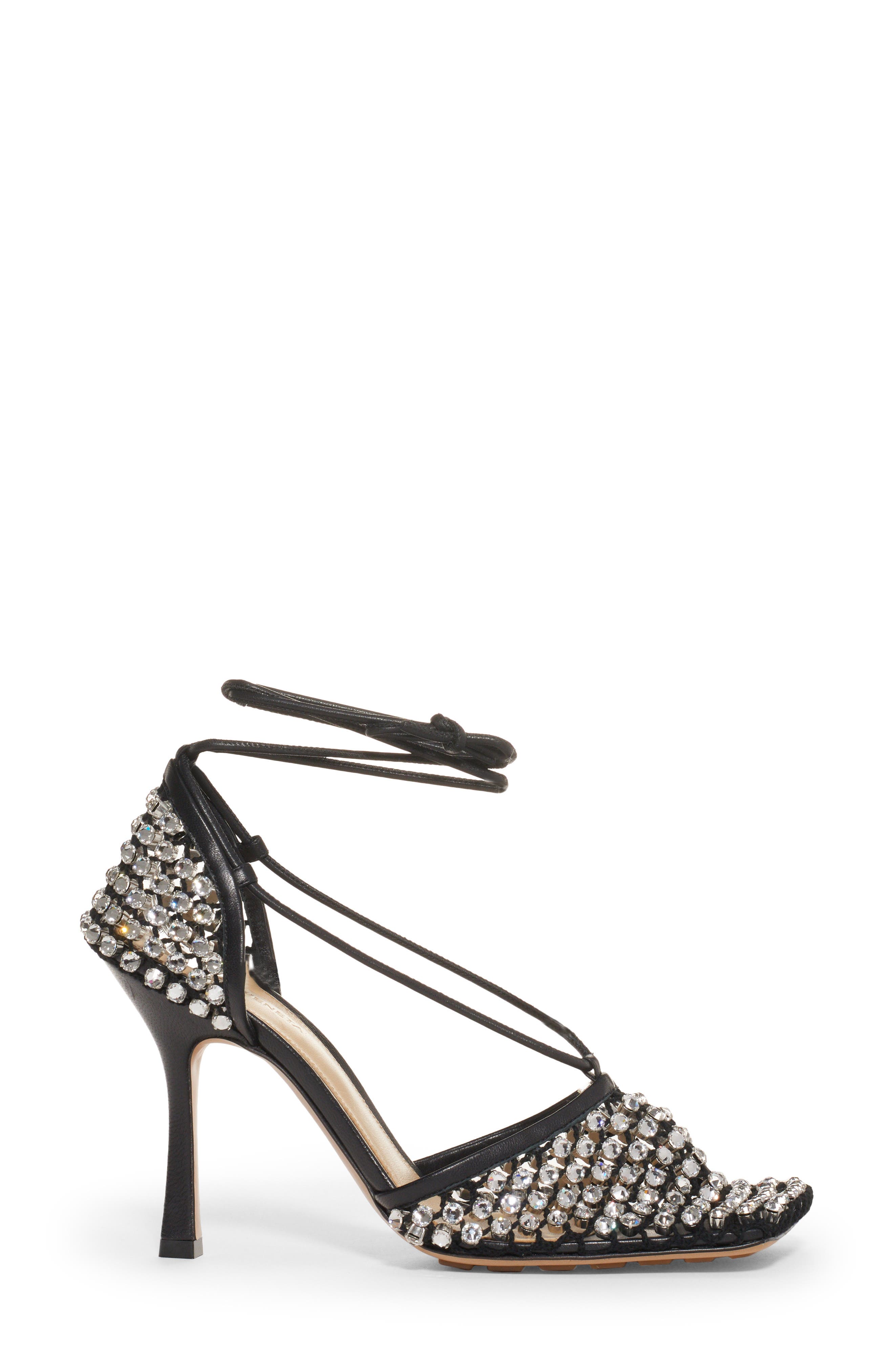 Bottega Veneta Crystal Ankle Wrap Pump, Alternate, color, 