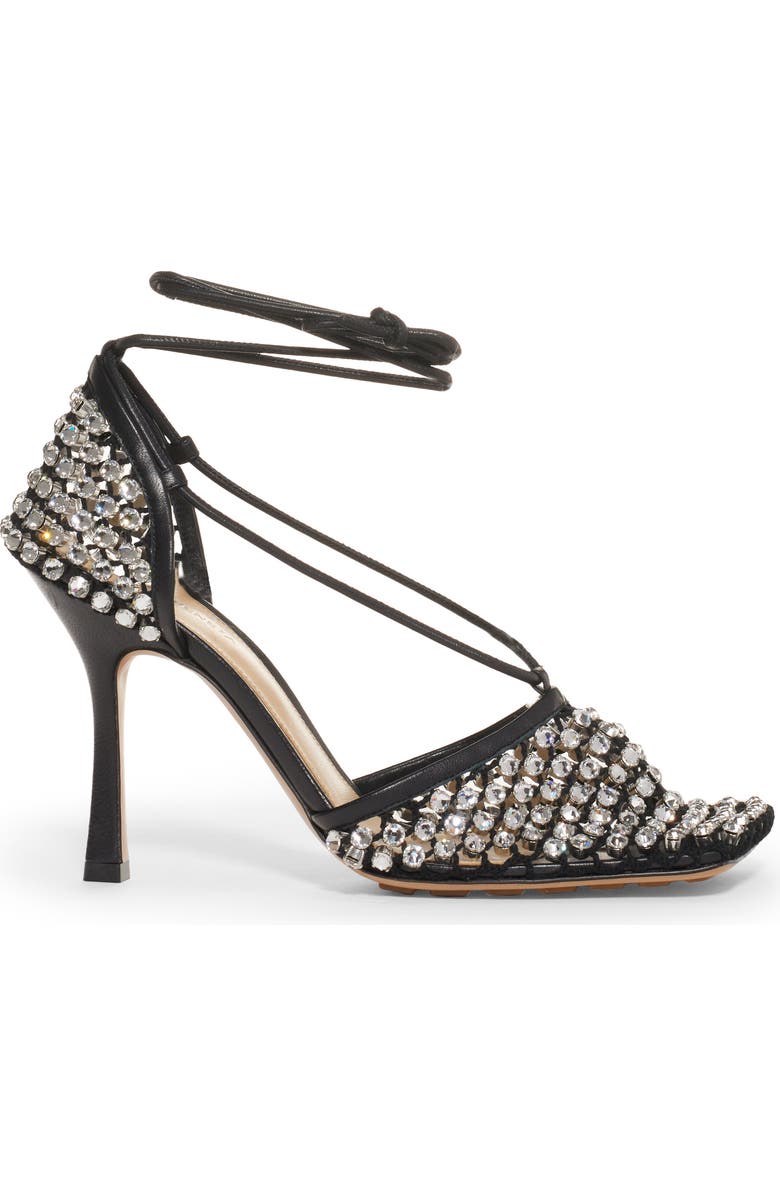 Bottega Veneta Crystal Ankle Wrap Pump, Alternate, color,
