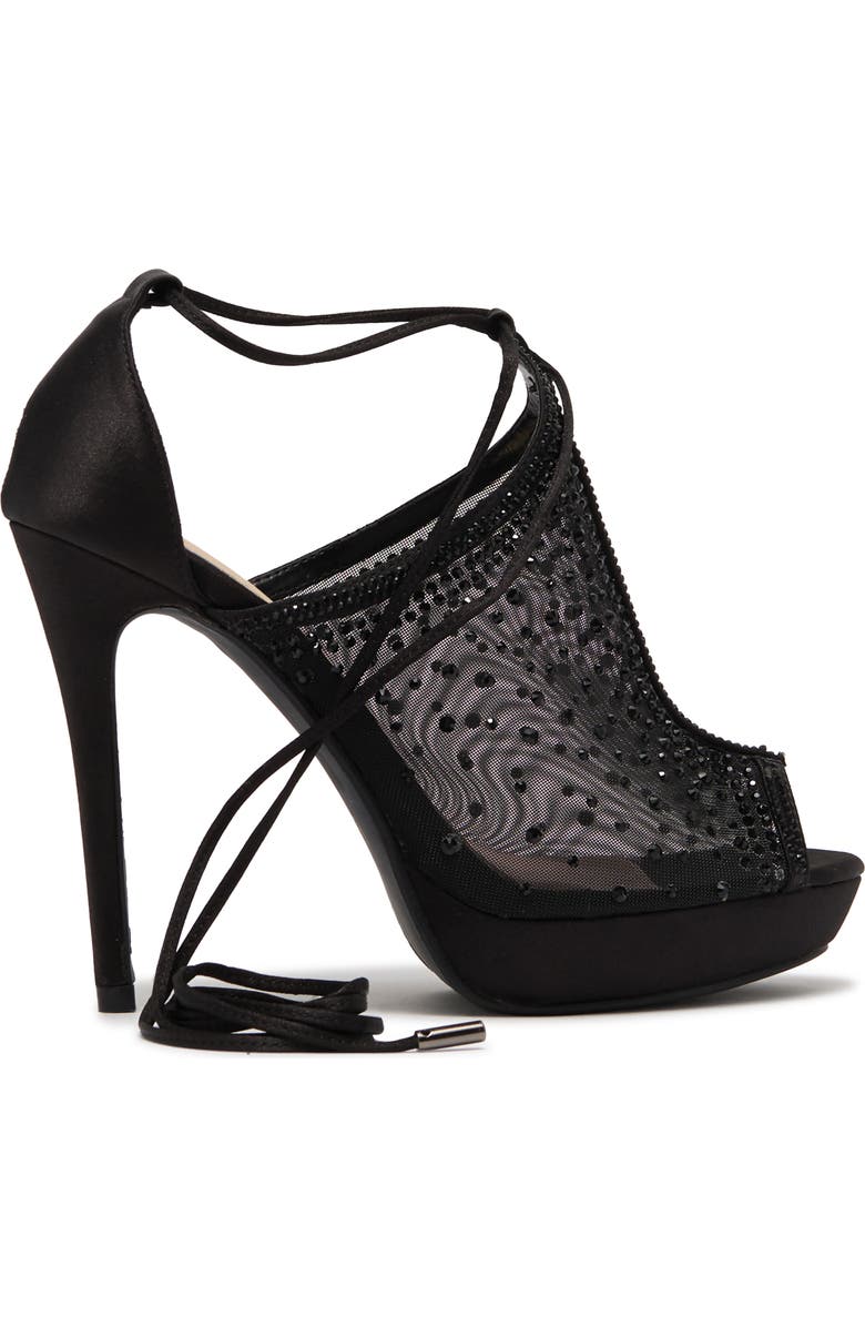 LADY COUTURE Embellished Mesh Ankle Wrap Pump, Alternate, color,