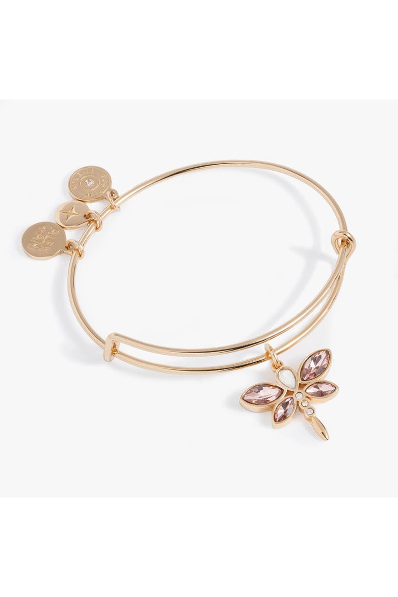 Crystal Dragonfly Bangle, Main, color, Gold