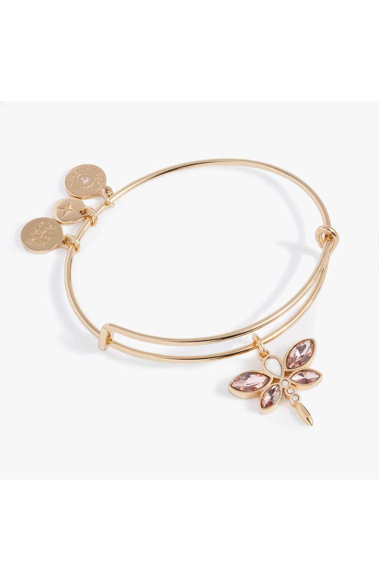 Alex and Ani Crystal Dragonfly Bangle, Main, color, Gold