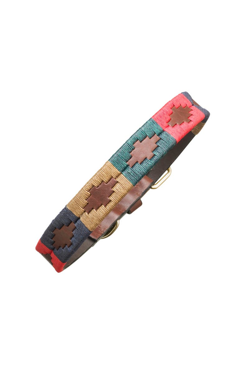 Pampa Dog Collar - Navidad, Main, color, Brown/Gold/Navy/Red/Green