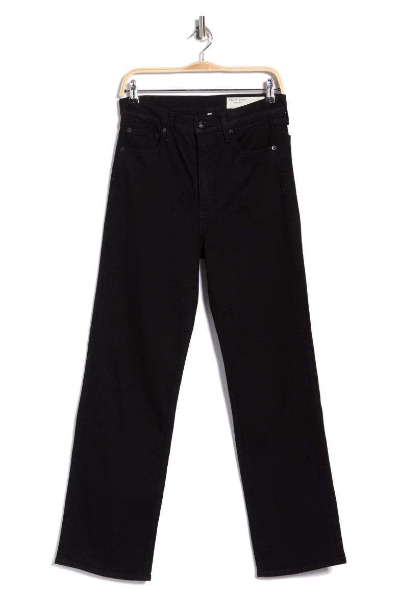Shea High Waist Ankle Straight Leg Jeans, Alternate, color, BLACK