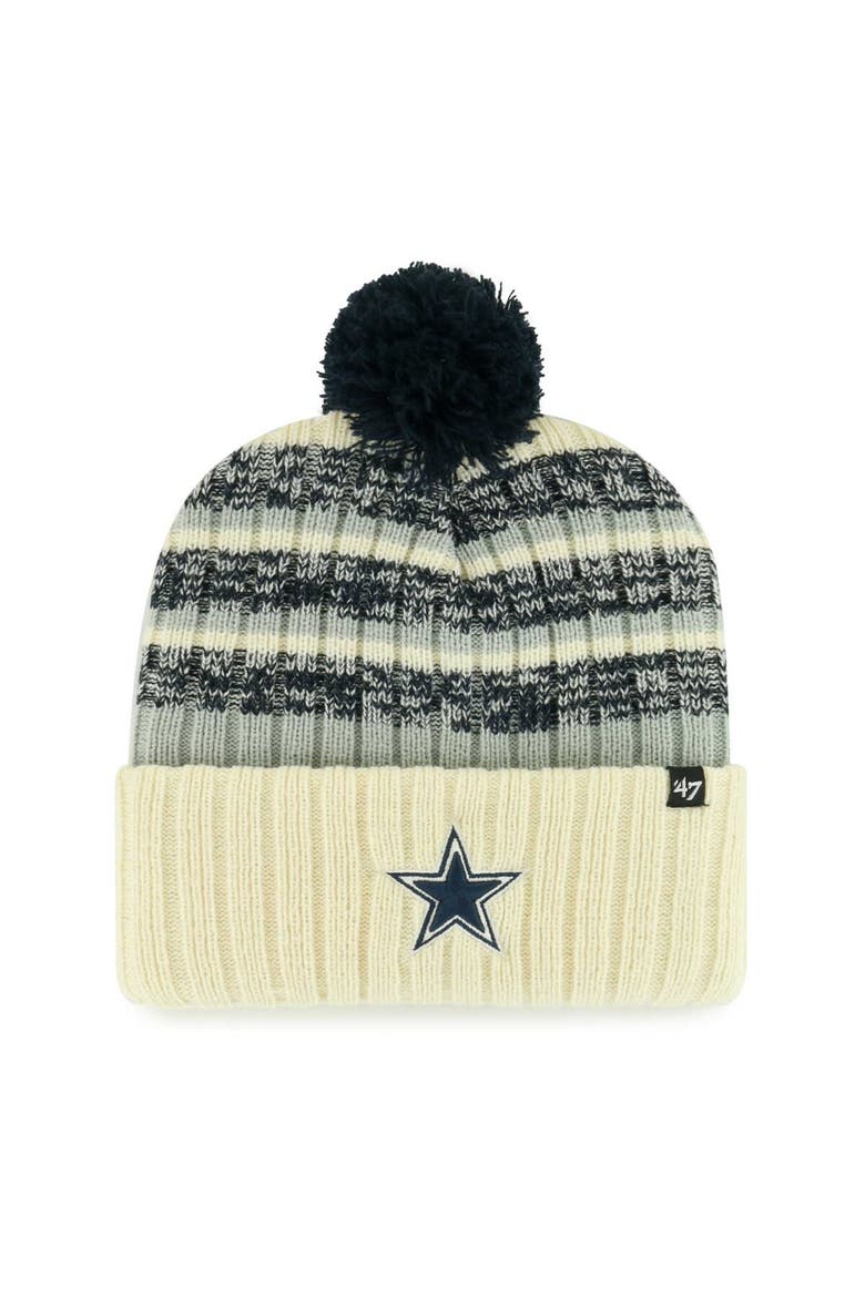 Men's '47  Cream Dallas Cowboys  Tavern Cuffed Knit Hat with Pom, Main, color, Cream