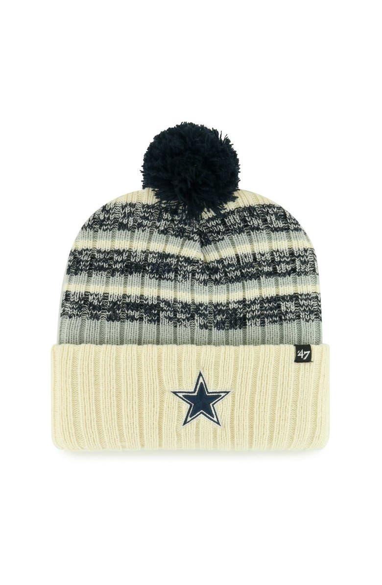 '47 Men's '47  Cream Dallas Cowboys  Tavern Cuffed Knit Hat with Pom, Main, color, Cream