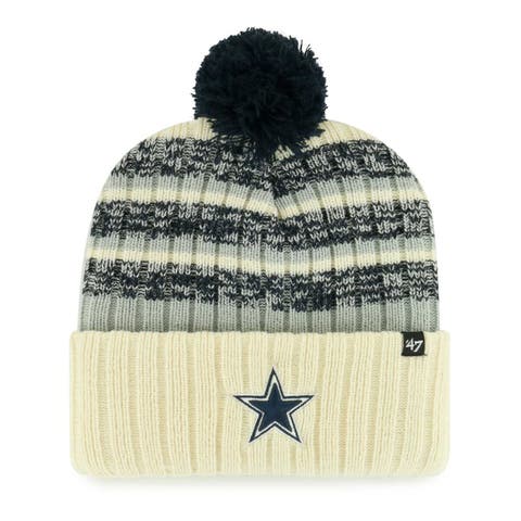 Men's '47  Cream Dallas Cowboys  Tavern Cuffed Knit Hat with Pom