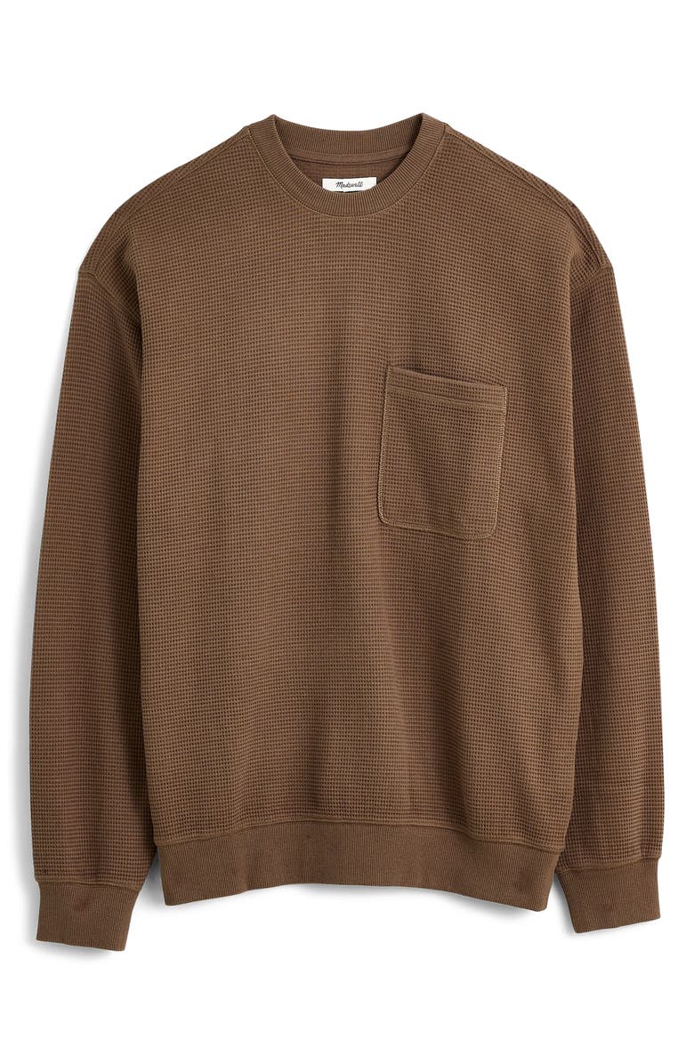Madewell Waffle Knit Pocket Sweatshirt, Main, color, 