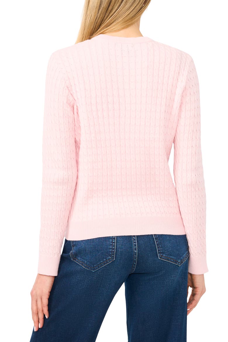 Cable Stitch Cotton Cardigan, Alternate, color, POTPOURRI