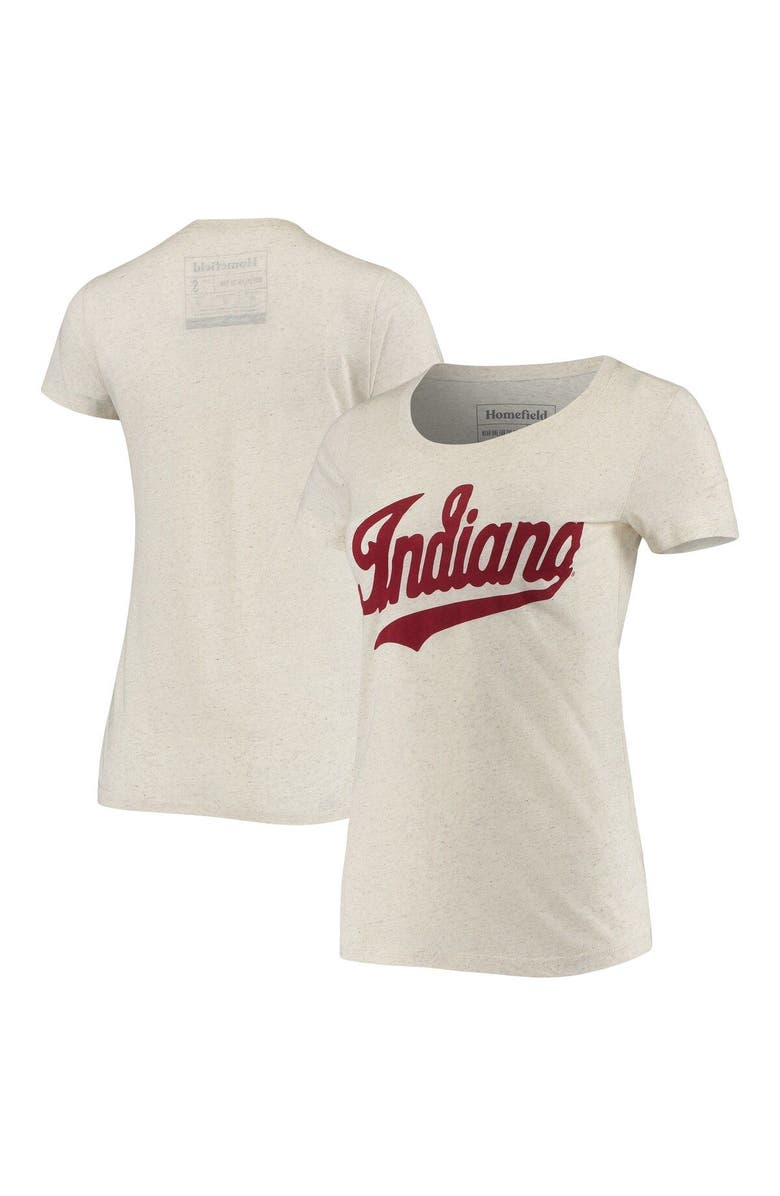 HOMEFIELD Women's Homefield Heathered Oatmeal Indiana Hoosiers Vintage Script Tri-Blend T-Shirt, Main, color, 