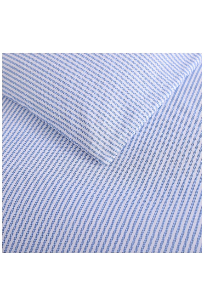 Oxford Stripe 200 Thread Count Cotton Percale Sheet Set, Alternate, color, WHITE/ BLUE