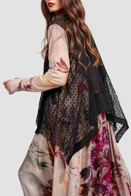 Alembika Mixed Florals Mesh Cardigan In Multi