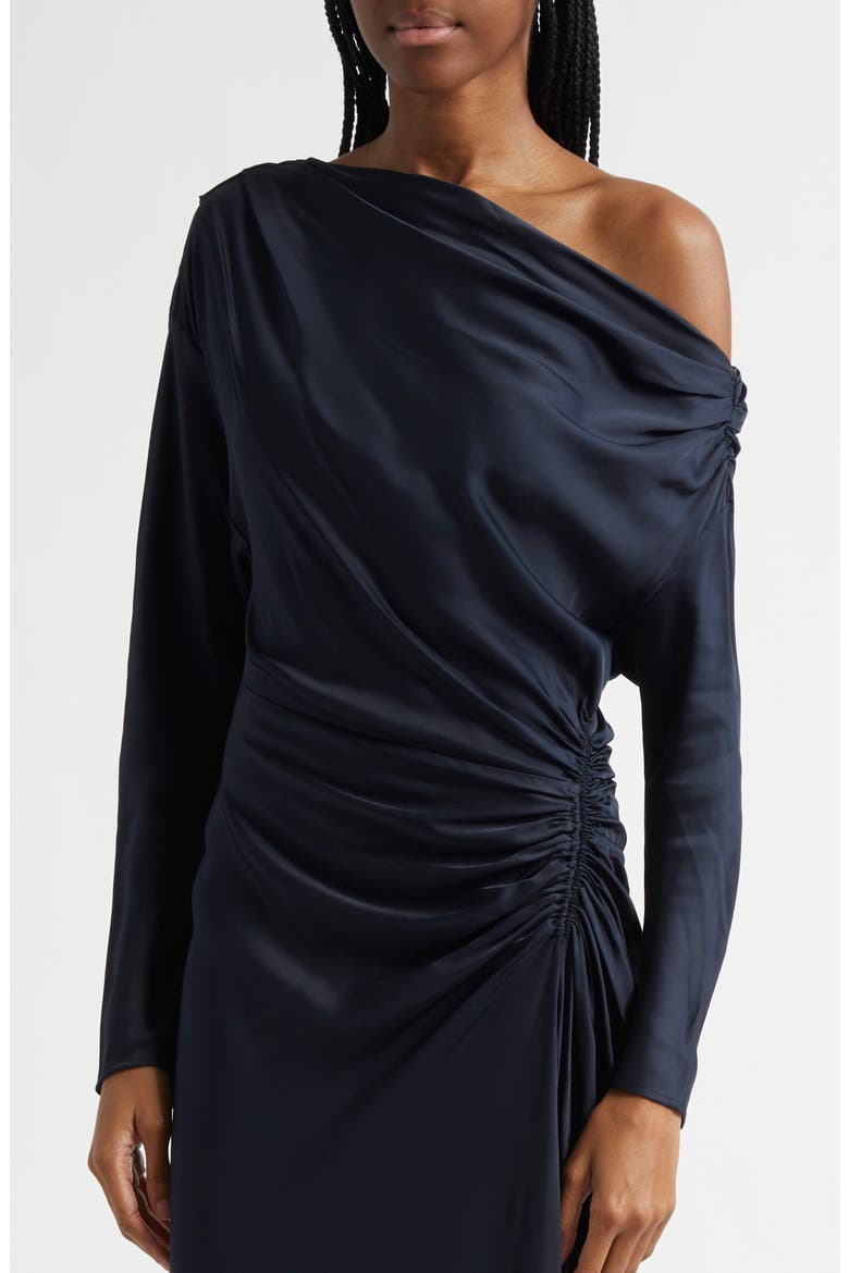 Piper Asymmetric Long Sleeve Dress, Alternate, color, DARK SAPPH