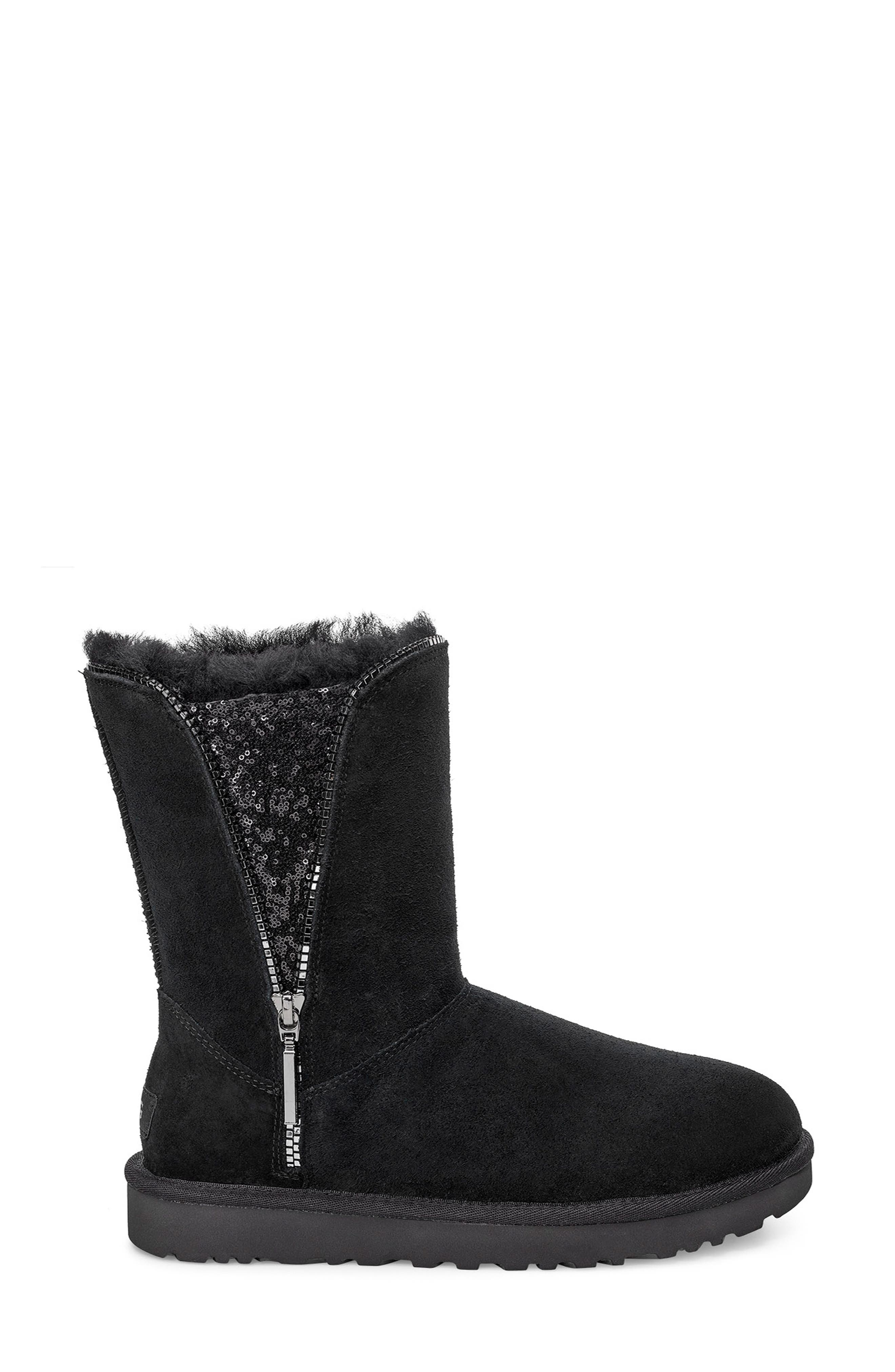 UGG<sup>®</sup> Classic Sequin Inset Zip Boot, Alternate, color, 