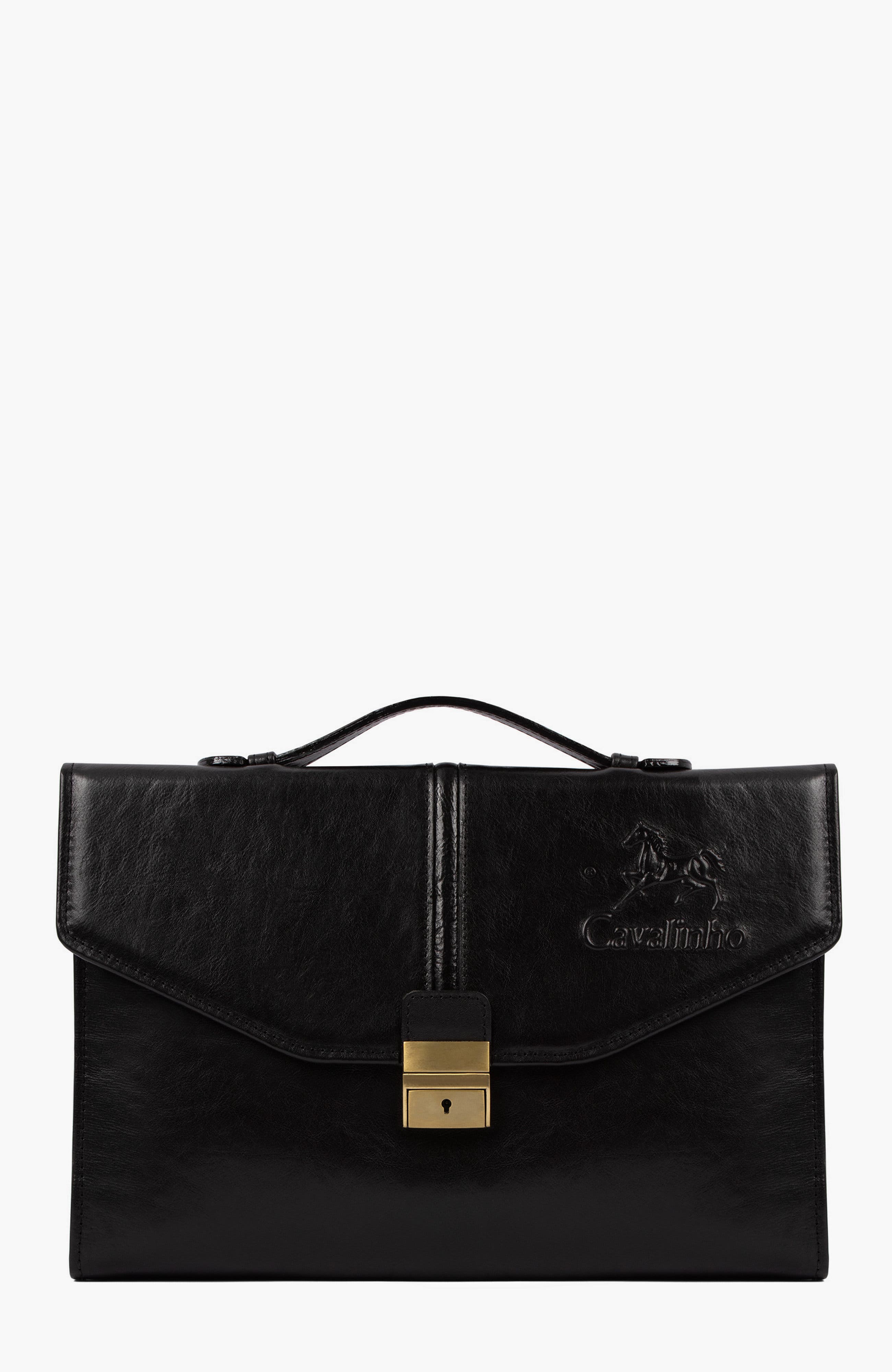Gentleman 172 Leather Briefcase, Main, color, Black