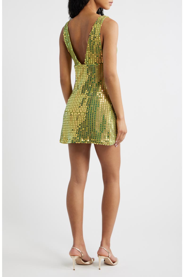 Porscha Sequin Knit Minidress, Alternate, color, GREEN
