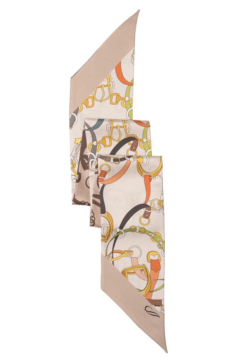 Elizabetta Silvia - Skinny Silk Scarf for Women, Alternate, color, Caffè Latte