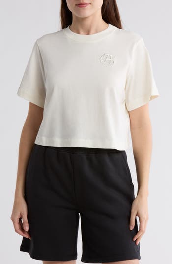 Starter Short Sleeve Crop T-shirt In Egret