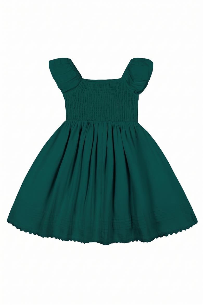 Kids' Organic Sateen Flower Girl Dress, Alternate, color, Deep Green
