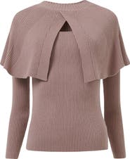 Leem Cape Detail Fitted Sweater