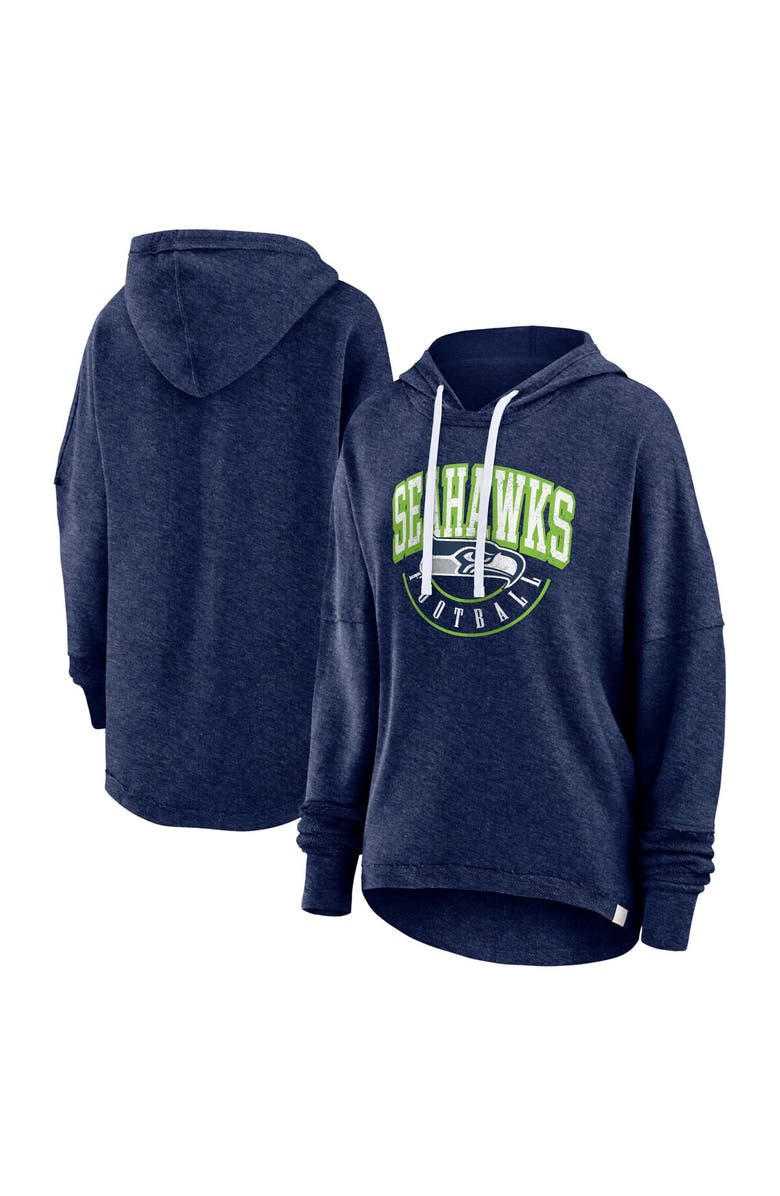 FANATICS Women's Fanatics Branded Navy Seattle Seahawks Lightewight Modest Crop Lounge Helmet Arch Pullover Hoodie, Main, color, Navy