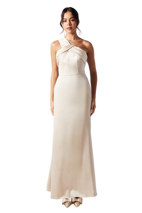 Asymmetric Neck Maxi Dress