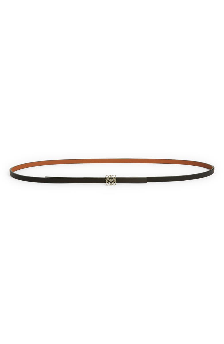 Loewe Anagram Buckle Leather Skinny Belt, Main, color, 