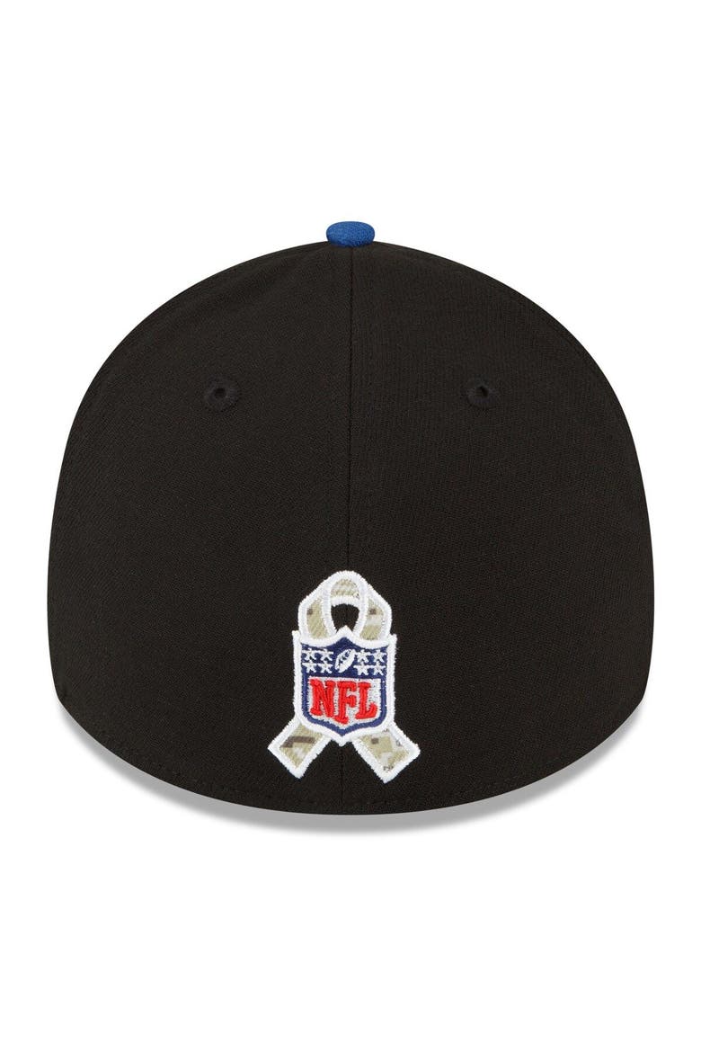 Men's New Era Black/Blue Indianapolis Colts 2022 Salute To Service 39THIRTY Flex Hat, Alternate, color, Black