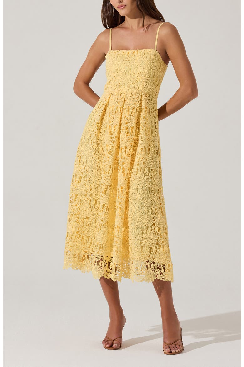 Floral Lace Dress, Alternate, color, YELLOW